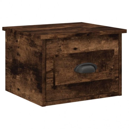 Væghængte sengeborde 2 stk. - 41,5 × 36 × 28 cm, røget egetræsfarve
