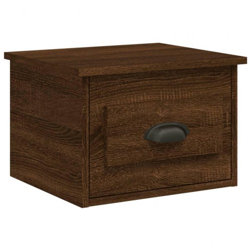 Væghængte sengeborde - 2 stk., 41,5 × 36 × 28 cm, brun egetræsfarve