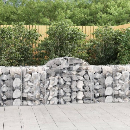 Buede gabionkurve - 2 stk. 200×50×80/100 cm i galvaniseret jern
