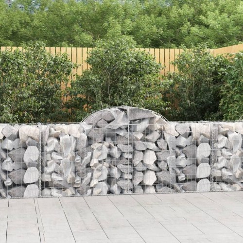Buede gabionkurve - 3 stk. 200 × 50 × 80/100 cm i galvaniseret jern