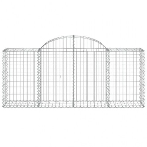 Buede gabionkurve - 5 stk. 200×50×80/100 cm i galvaniseret jern