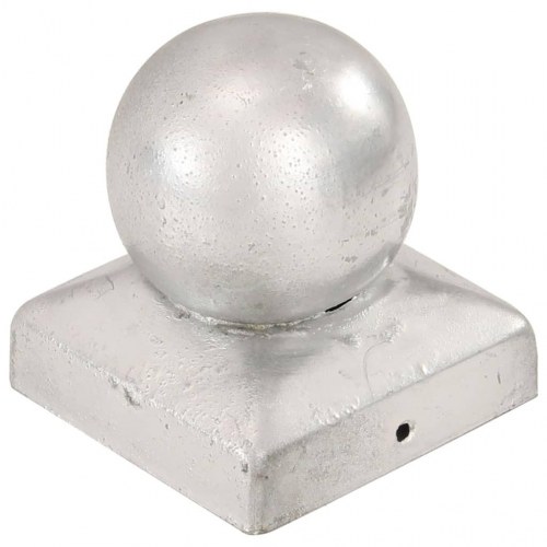 Kugleformede stolpehætter 6 stk. 81x81 mm galvaniseret metal