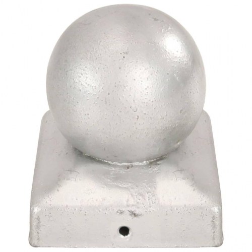 Kugleformede stolpehætter 6 stk. 81x81 mm galvaniseret metal