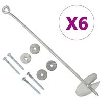 Jordankre 6 stk. 10x60 cm galvaniseret metal