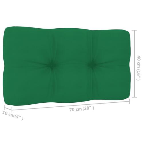 Hynde til pallesofa 70x40x12 cm grøn