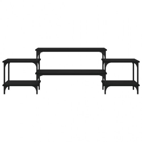 TV-bord med hylder 157 x 35 x 52 cm i sort konstrueret træ