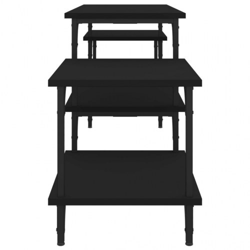 TV-bord med hylder 157 x 35 x 52 cm i sort konstrueret træ