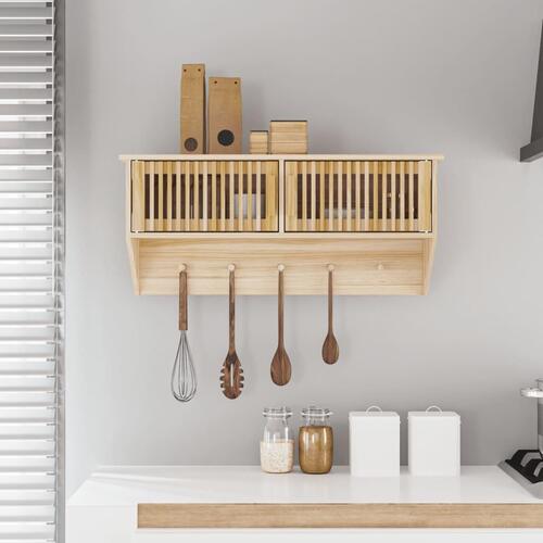 Væghængt garderobe m. knager 80x24x35,5 cm konstrueret træ
