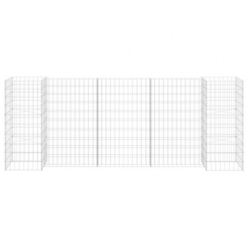 H-formet gabion-plantekasse 260 × 40 × 100 cm - stål, sølvfarvet
