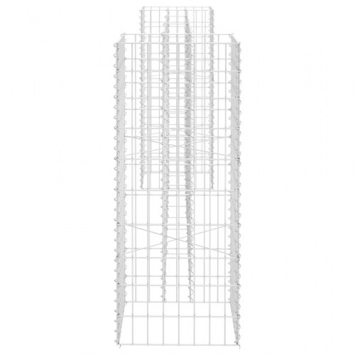 H-formet gabion-plantekasse 260 × 40 × 100 cm - stål, sølvfarvet