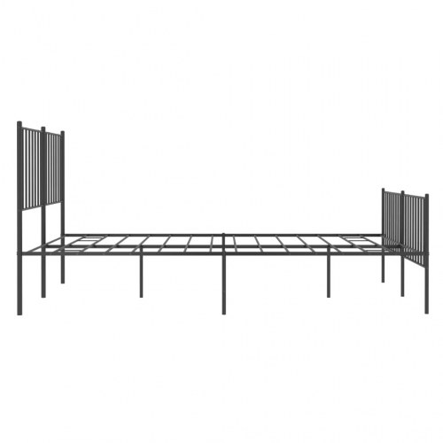 Sengeramme med sengegavl og fodgærde 120x190 cm - metal, sort