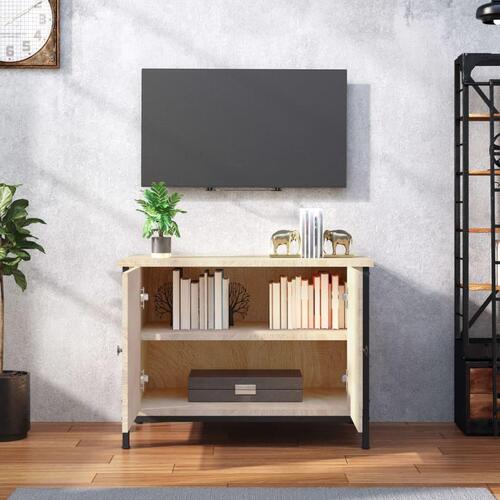 Tv-bord med låger 60x35x45 cm konstrueret træ sonoma-eg