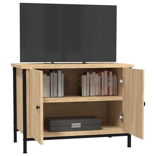 Tv-bord med låger 60x35x45 cm konstrueret træ sonoma-eg
