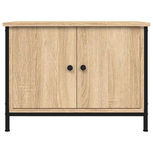 Tv-bord med låger 60x35x45 cm konstrueret træ sonoma-eg