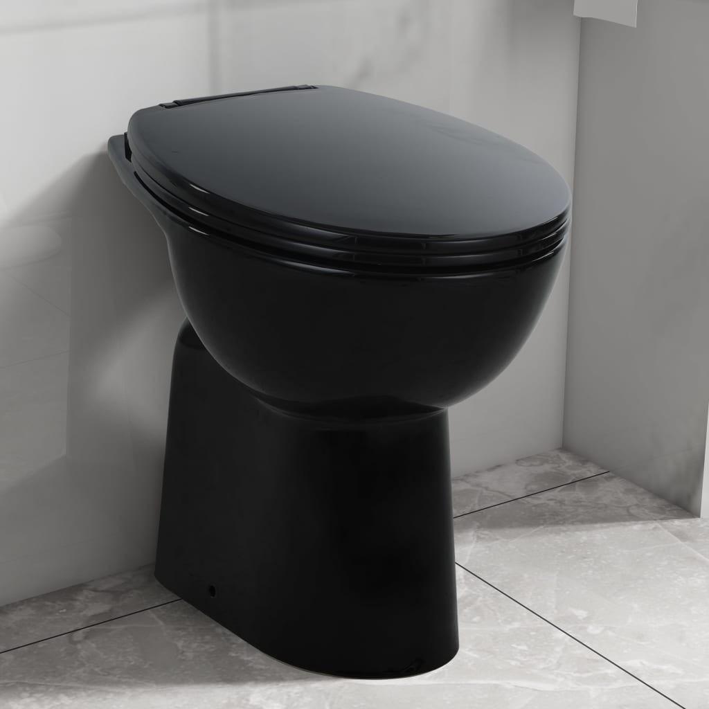 Højt toilet uden kant soft close 7 cm højere keramik sort