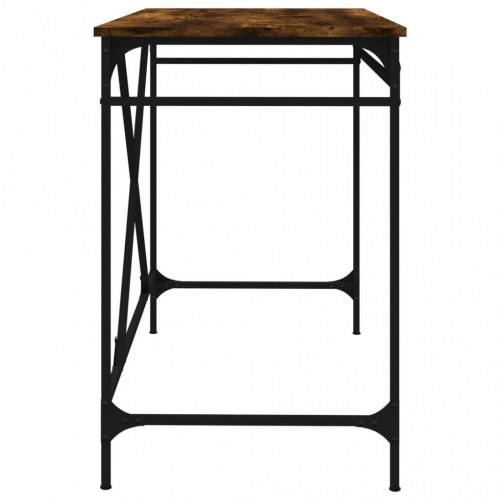 Skrivebord 100x50x75 cm konstrueret træ og jern røget eg