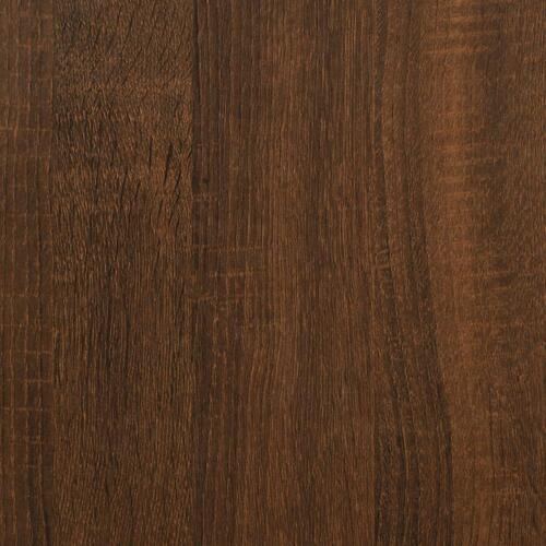 Skrivebord 100x50x75 cm konstrueret træ og jern brunt eg
