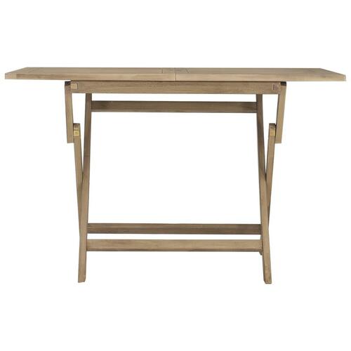 Foldbart havebord 120x70x75 cm massivt teaktræ grå