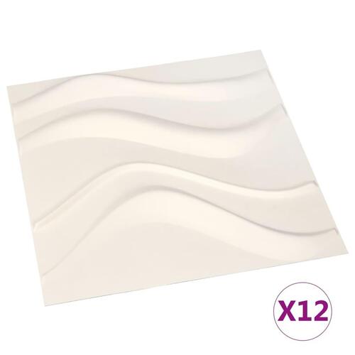 Vægpaneler 12 stk. 3D 0,5x0,5 m 3 m²