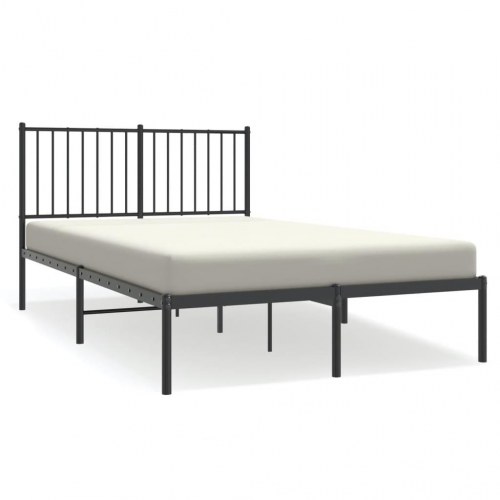 Sengeramme med sengegavl 140 x 190 cm - sort metal