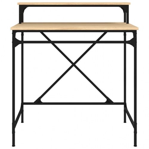 Skrivebord 80 × 50 × 90 cm - konstrueret træ og jern, sonoma-eg