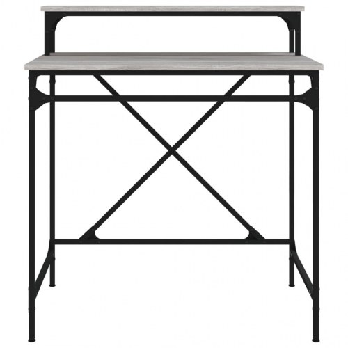 Skrivebord 80 × 50 × 90 cm i konstrueret træ og jern - grå sonoma-eg, industristil