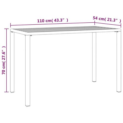 Havebord 110x54x70 cm stål antracitgrå