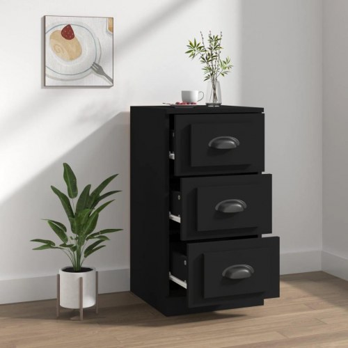 Skænk 36x35,5x67,5 cm konstrueret træ sort