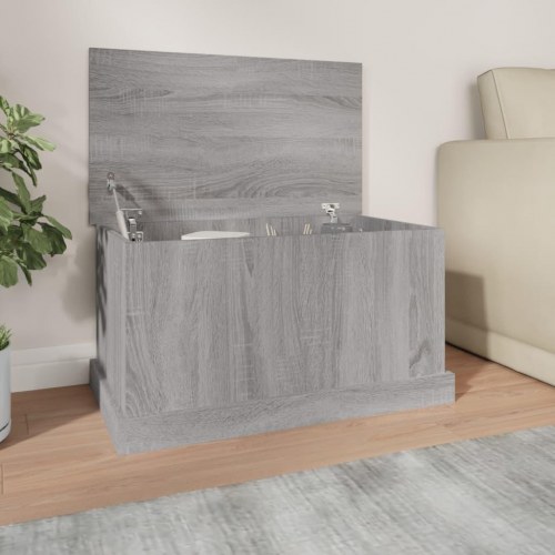 Opbevaringskasse med låg 70 x 40 x 38 cm - grå sonoma-eg