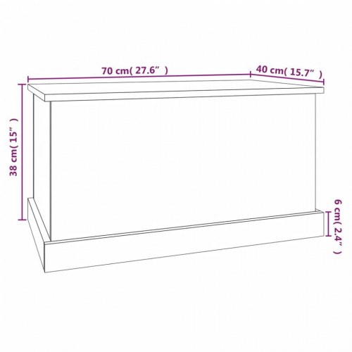 Opbevaringskasse med låg 70 x 40 x 38 cm - røget egetræsfarve