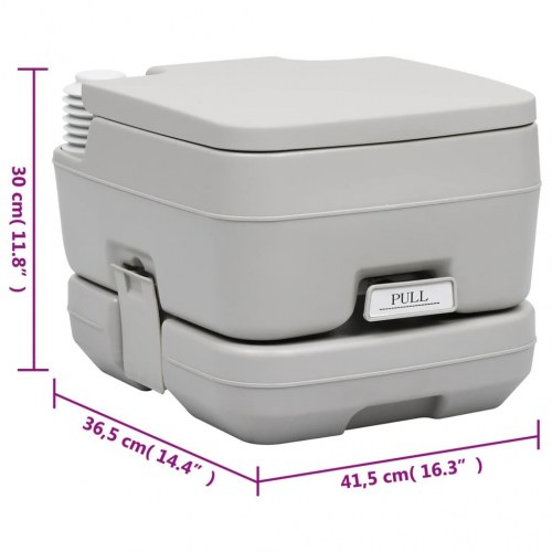 Transportabelt campingtoilet og vandbeholder