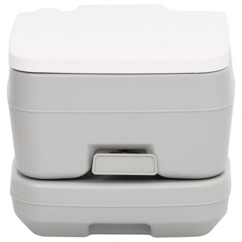 Transportabelt campingtoilet 10+10 l HDPE grå og hvid