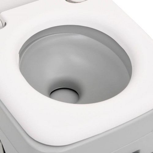 Transportabelt campingtoilet 10+10 l HDPE grå og hvid