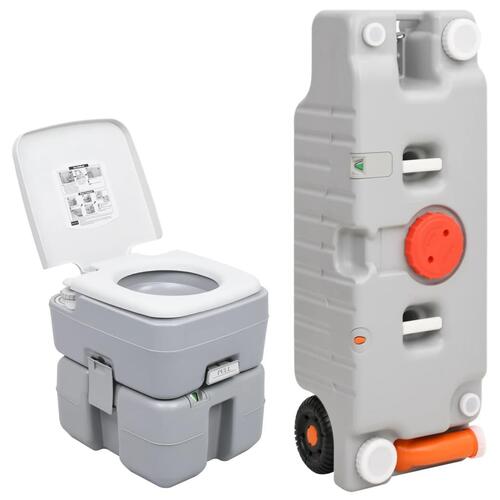 Transportabelt campingtoilet og vandbeholder