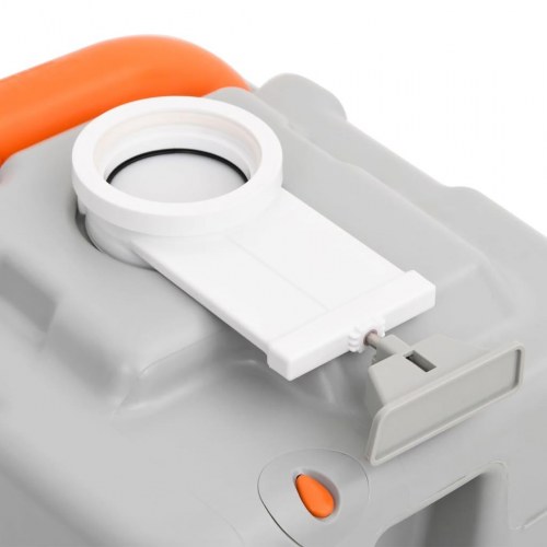 Transportabelt campingtoilet 15+10 l HDPE grå og hvid