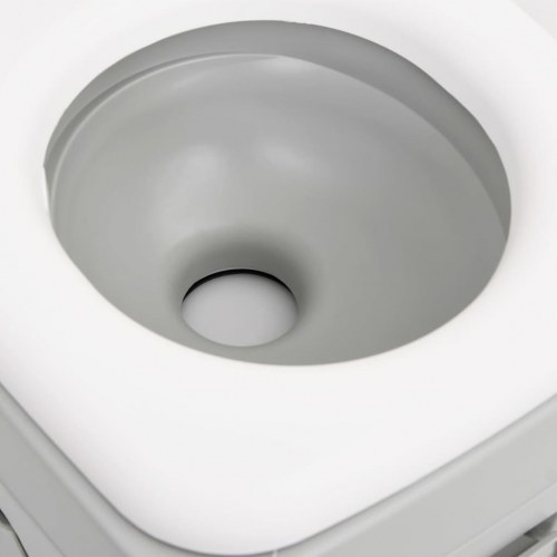 Transportabelt campingtoilet 15+10 l HDPE grå og hvid
