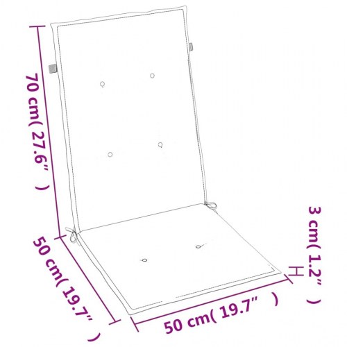 Stolehynder med høj ryg, 2 stk. - 120 × 50 × 3 cm, stof, flerfarvet