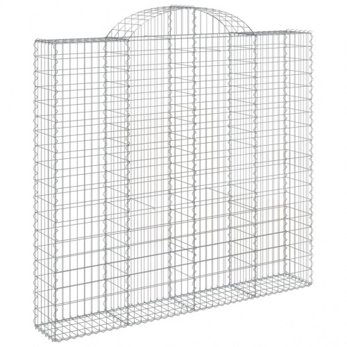 Buede gabionkurve - 6 stk. 200×50×180/200 cm i galvaniseret jern