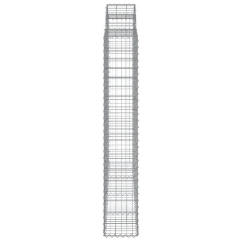 Buede gabionkurve - 8 stk. 200×50×180/200 cm i galvaniseret jern