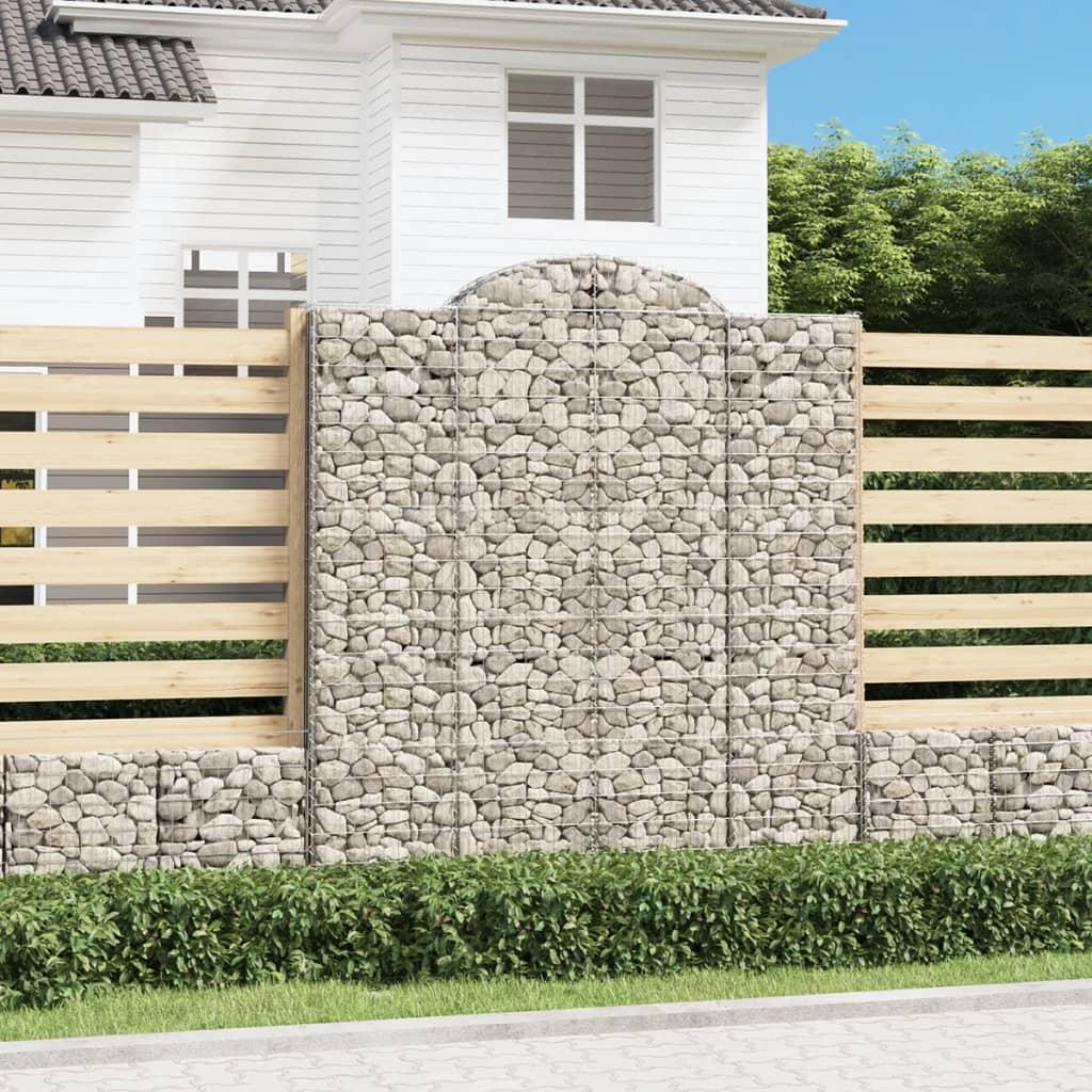 Buede gabionkurve - 3 stk. 200 × 50 × 220/240 cm i galvaniseret jern