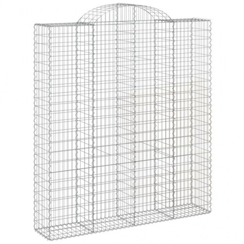 Buede gabionkurve - 3 stk. 200 × 50 × 220/240 cm i galvaniseret jern