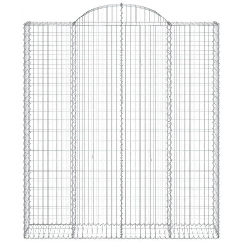 Buede gabionkurve - 3 stk. 200 × 50 × 220/240 cm i galvaniseret jern