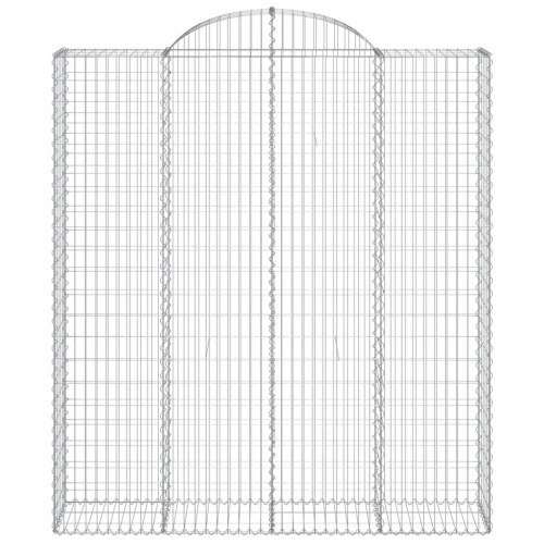 Buede gabionkurve - 8 stk., 200×50×220/240 cm, galvaniseret jern