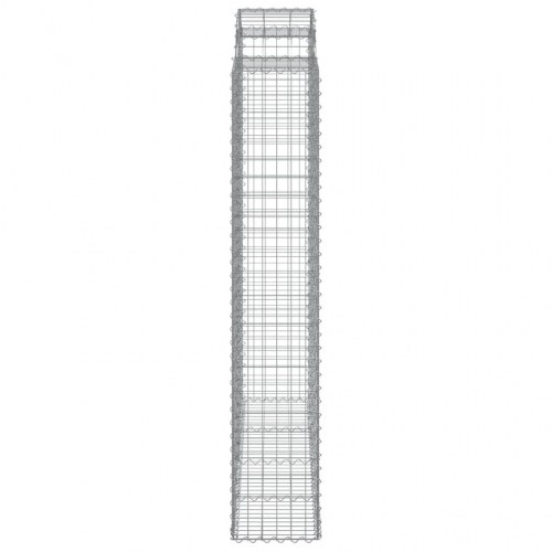 Buede gabionkurve - 8 stk., 200×50×220/240 cm, galvaniseret jern