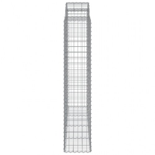 Buede gabionkurve - 8 stk. 200×50×200/220 cm i galvaniseret jern