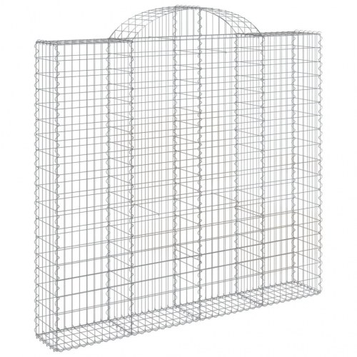 Buede gabionkurve - 4 stk., 200×50×180/200 cm, galvaniseret jern