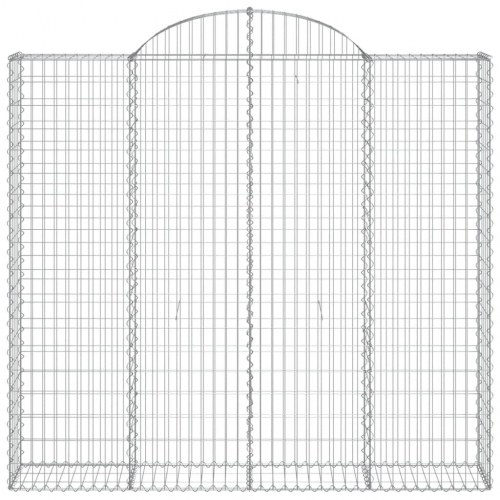 Buede gabionkurve - 4 stk., 200×50×180/200 cm, galvaniseret jern