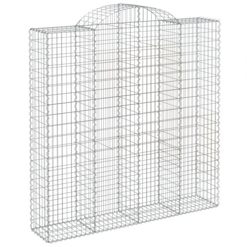 Buede gabionkurve - 5 stk. 200×50×200/220 cm i galvaniseret jern