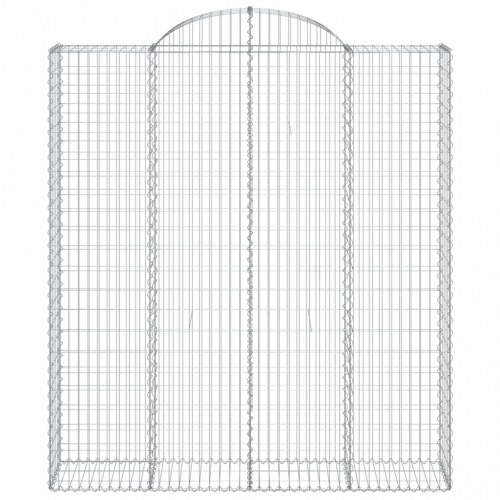 Buede gabionkurve 7 stk. - 200×50×220/240 cm i galvaniseret jern