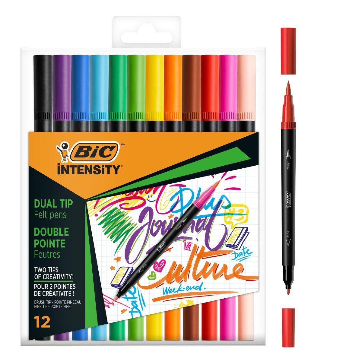 Sæt med Fiberpenne Bic Intensity 12 Dele Multifarvet